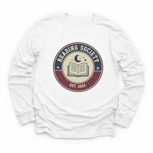 Reading Society Est 2024 Vintage Book Club Youth Long Sleeve Tee - Bookorys AU