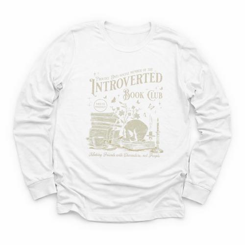 Retro Proud Anti Social Member Of Introverted Book Club Premium Tri-Blend Youth Long Sleeve Tee - Bookorys