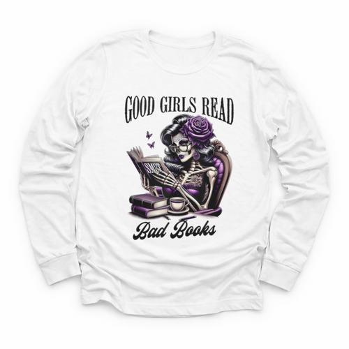 Smut Book Reading Smutty Good That Girls Read Bad Books Youth Long Sleeve Tee - Bookorys