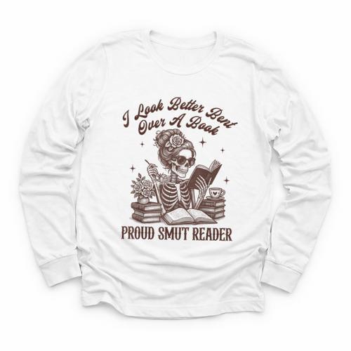 Smut Reader Spicy Romance Look Better Bent That Over A Book Youth Long Sleeve Tee - Bookorys DE
