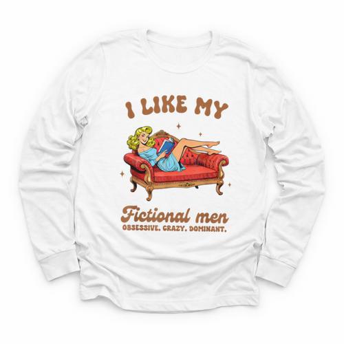 Smutty Book Lover I Like My Fictional Men Spicy Book Youth Long Sleeve Tee - Bookorys
