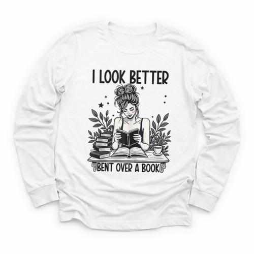 Smutty Spicy Book Smut Reader I Look Better Bent Over A Book Youth Long Sleeve Tee - Bookorys