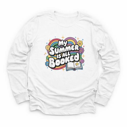 My Summer Is All Booked Book Reading Summer Reading For Men Women Youth Long Sleeve Tee - Bookorys