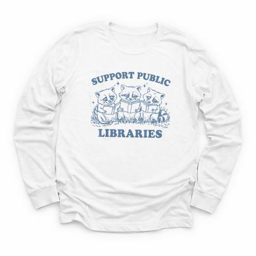 Support Your Local Library Read Banned Books Librarian Youth Long Sleeve Tee - Bookorys AU