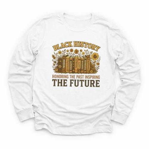 History Honoring Past Inspiring The Future Book Youth Long Sleeve Tee - Bookorys