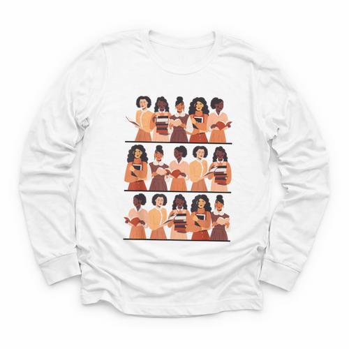 History Month Educated Black Women Girls Reading Books Youth Long Sleeve Tee - Bookorys CA