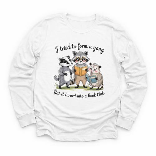 I Tried To Form A Gang But It Turned Into A Book-Club Reader Youth Long Sleeve Tee - Bookorys DE