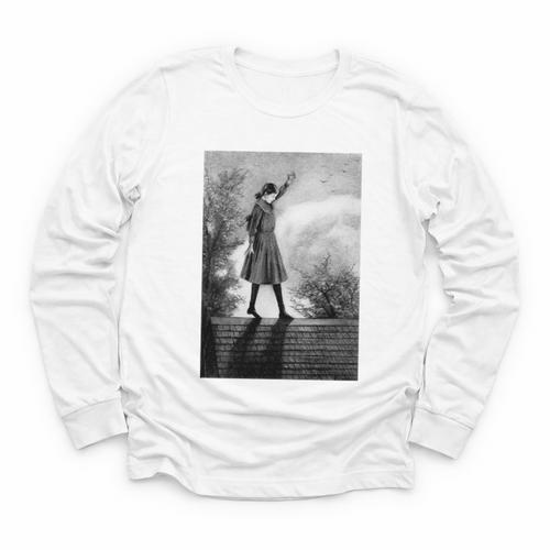 Vintage Anne Of Green Gables -Roof Scene From Book Premium Tri-Blend T-Shirt Youth Long Sleeve Tee - Bookorys
