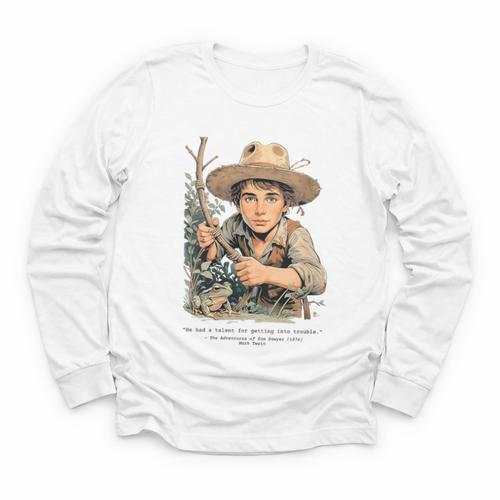 Vintage Children's Books The Adventures Of Tom Sawyer 1876 Youth Long Sleeve Tee - Bookorys UK