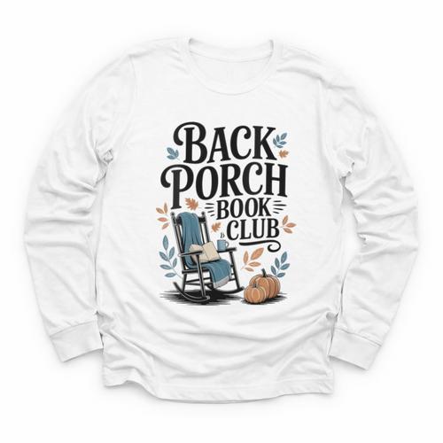 Vintage Reader Author Country Aesthetic Back Porch Book Club Youth Long Sleeve Tee - Bookorys UK