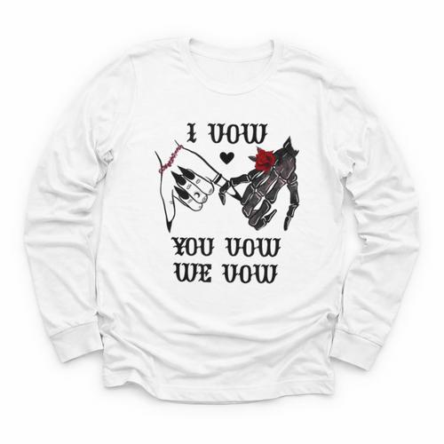 I Vow You Vow We Vow Merch Dark Romance Smutty Book Smutt Youth Long Sleeve Tee - Bookorys