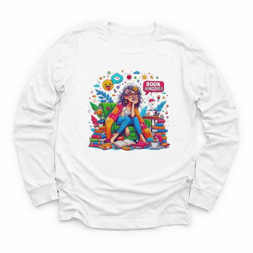 Woman Book Lover Book Hangover Woman Premium Tri-Blend Youth Long Sleeve Tee - Bookorys UK