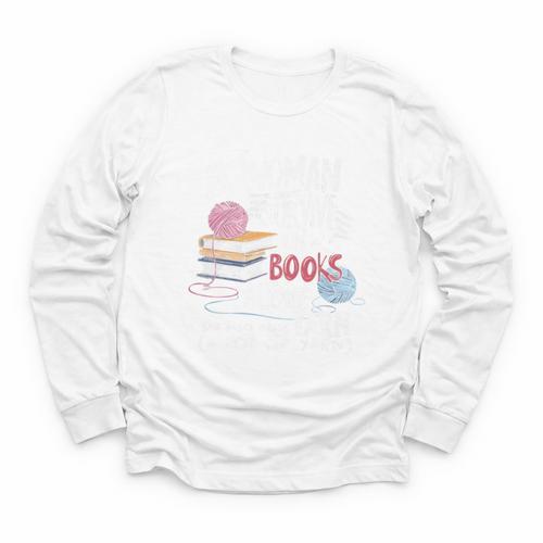 A Woman Cannot Survive On Books Alone She Also Needs Yarn Premium Youth Long Sleeve Tee - Bookorys