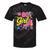 80's Girl Roller Skates Skating Eighties 1980s Nostalgia Tie-Dye T-Shirts Black Tie-Dye