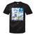 Frutiger Aero Aesthetic Tech Great Wave Of Kanagawa Fishes Raglan Baseball Tee Tie-Dye T-Shirts Black Tie-Dye