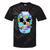 Frutiger Aero Aesthetic Tech Skull Computer Fishes Tie-Dye T-Shirts Black Tie-Dye