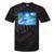 Frutiger Aero Dolphin Sunset Ocean With Palm Trees Y2k Premium Tie-Dye T-Shirts Black Tie-Dye