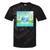 Frutiger Aero Y2k Aesthetic Palm Trees Cyber Beach World Tie-Dye T-Shirts Black Tie-Dye
