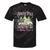 North Pole Tree Farm Merry Christmas Holiday Scene Nostalgia Tie-Dye T-Shirts Black Tie-Dye