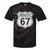 Retro Route 67 Highway Sign Vintage Road Nostalgia Tie-Dye T-Shirts Black Tie-Dye