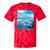 Frutiger Aero Aesthetic Tech Ocean Underwater Fishes Tie-Dye T-Shirts Red Tie-Dye