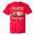 Pluto Never Forget Space Nostalgia Astronomy Humor Premium Tri-Blend Tie-Dye T-Shirts Red Tie-Dye