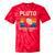Pluto Never Forget Space Nostalgia Astronomy Humor Tie-Dye T-Shirts Red Tie-Dye