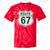 Retro Route 67 Highway Sign Vintage Road Nostalgia Premium Tri-Blend Tie-Dye T-Shirts Red Tie-Dye