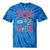 70s Retro Style Roller Skate Cassette Music Nostalgia Tie-Dye T-Shirts Blue Tie-Dye
