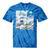 Frutiger Aero Aesthetic Tech Great Wave Of Kanagawa Fishes Raglan Baseball Tee Tie-Dye T-Shirts Blue Tie-Dye