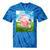 Frutiger Aero Aesthetic Tech Kawaii Strawberry Milk Fishes Tie-Dye T-Shirts Blue Tie-Dye