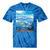 Frutiger Aero Aesthetic Tech Ocean Underwater Fishes Tie-Dye T-Shirts Blue Tie-Dye