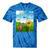 Frutiger Aero Aesthetic Tech Scenery Fishes Sunflower Raglan Baseball Tee Tie-Dye T-Shirts Blue Tie-Dye
