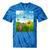 Frutiger Aero Aesthetic Tech Scenery Fishes Sunflower Tie-Dye T-Shirts Blue Tie-Dye