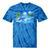 Frutiger Aero Dolphin Sunset Ocean With Palm Trees Y2k Premium Tie-Dye T-Shirts Blue Tie-Dye