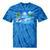 Frutiger Aero Dolphin Sunset Ocean With Palm Trees Y2k Tie-Dye T-Shirts Blue Tie-Dye