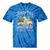 North Pole Tree Farm Merry Christmas Holiday Scene Nostalgia Tie-Dye T-Shirts Blue Tie-Dye