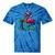 Nostalgia Holiday Tees -Adult Christmas Flamingo Small Short Sleeve Crew Neck Cotton Polyester Lightweight Ribbed Cuff Winter Tie-Dye T-Shirts Blue Tie-Dye