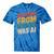 Retro AI Nostalgia Quote Distressed Vintage Tie-Dye T-Shirts Blue Tie-Dye