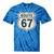 Retro Route 67 Highway Sign Vintage Road Nostalgia Tie-Dye T-Shirts Blue Tie-Dye