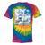 Frutiger Aero Aesthetic Tech Great Wave Of Kanagawa Fishes Raglan Baseball Tee Tie-Dye T-Shirts Rainbow Tie-Dye