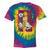 Retro Pop Art Vintage Style Blonde Psychedelic 50s Nostalgia Tie-Dye T-Shirts Rainbow Tie-Dye