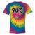 Vintage 90's Babe Party Back To 90s Cassette Nostalgia Tie-Dye T-Shirts Rainbow Tie-Dye