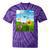 Frutiger Aero Aesthetic Tech Scenery Fishes Sunflower Raglan Baseball Tee Tie-Dye T-Shirts Purple Tie-Dye