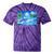 Frutiger Aero Dolphin Sunset Ocean With Palm Trees Y2k Tie-Dye T-Shirts Purple Tie-Dye