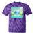 Frutiger Aero Y2k Aesthetic Palm Trees Cyber Beach World Tie-Dye T-Shirts Purple Tie-Dye