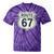 Retro Route 67 Highway Sign Vintage Road Nostalgia Tie-Dye T-Shirts Purple Tie-Dye