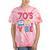 70s Retro Style Roller Skate Cassette Music Nostalgia Tie-Dye T-Shirts Coral Tie-Dye