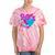 90's Vibe Retro Style Cassette Tape Nostalgia 1990s Party Tie-Dye T-Shirts Coral Tie-Dye