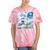 Frutiger Aero Aesthetic Tech Great Wave Of Kanagawa Fishes Raglan Baseball Tee Tie-Dye T-Shirts Coral Tie-Dye